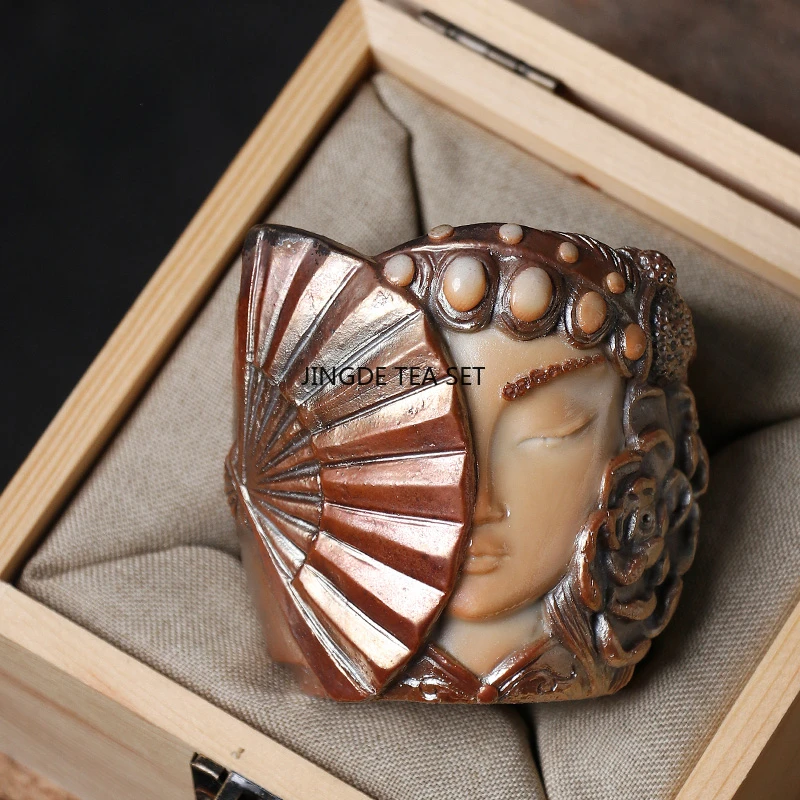 

7x7,2 см керамическая деревянная чашка ручной работы Noble Consort, чайная чашка высокого класса в стиле ретро, японский стиль, мастер-чашка, чайный сервиз кунг-фу