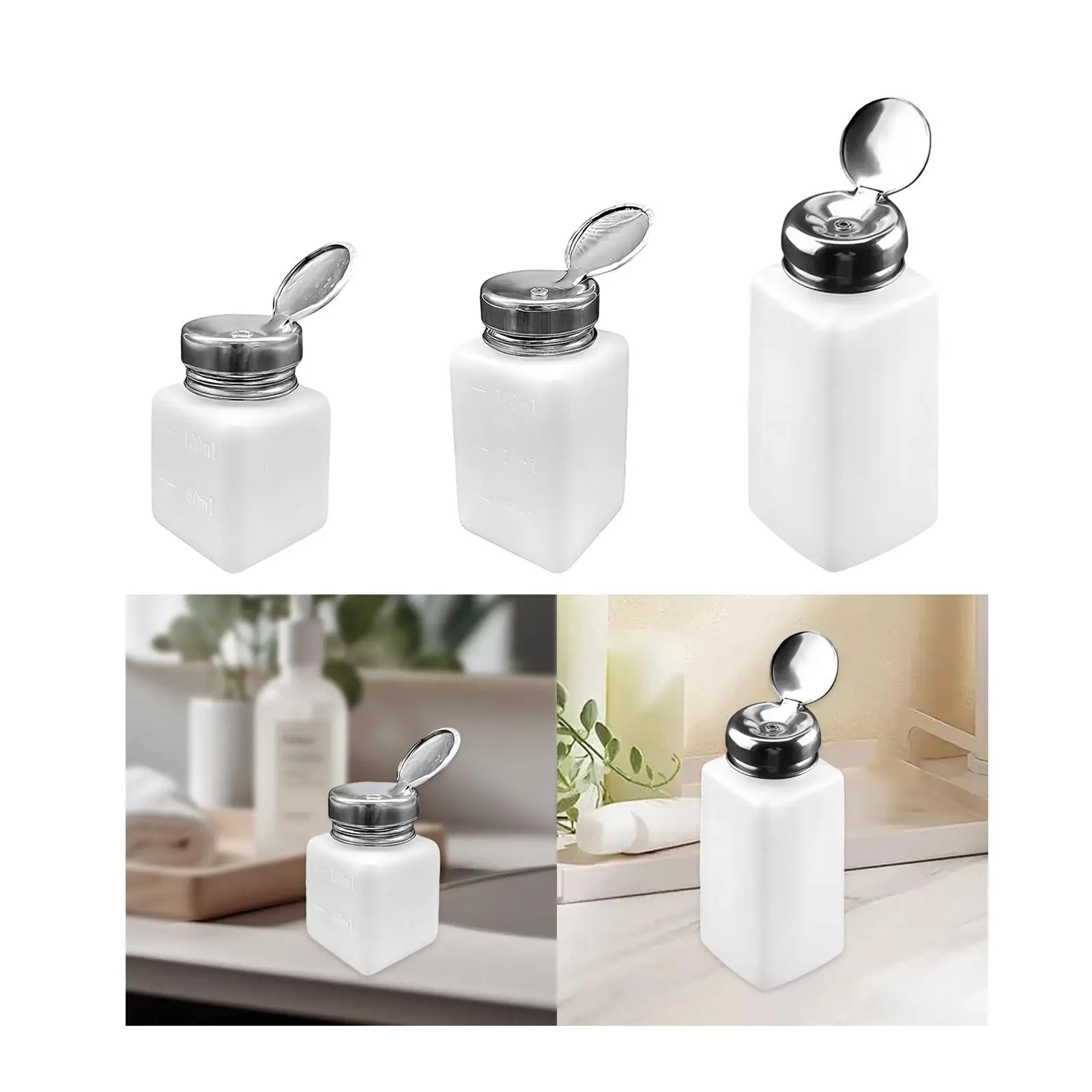 موزع الكحول الممتاز القابل لإعادة الملء، حاوية مستحضرات التجميل الممتازة لإزالة طلاء الأظافر في الصالونات الشخصية