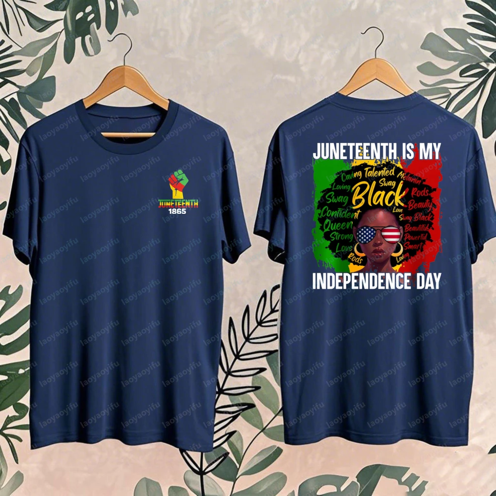 Stunning Juneteenth Independence Day Art Shirt Chic Cultural Pride Cotton Tee Trending Black Girl Magic Streetwear for Women