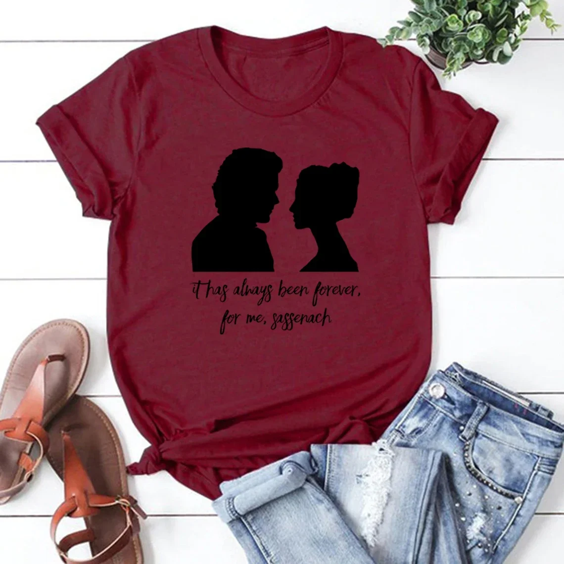 Jamie Fraser T Shirt It Has Always Been Forever for Me Sassenach T Shirt Outlander Book Series T-shirt  Unisex Graphic Tee