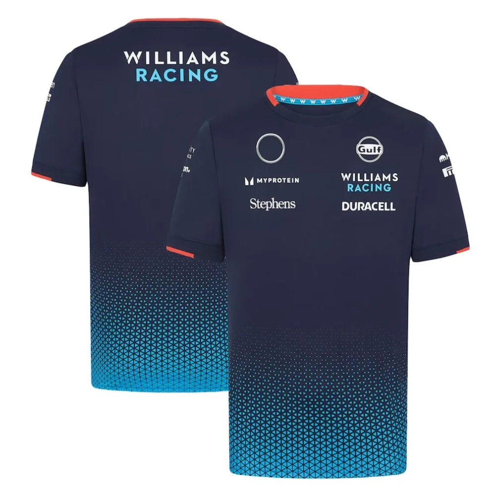 2024 The latest F1 racing wear Williams 3D printed streetwear Sports plus size men's T-shirt Children's shirt