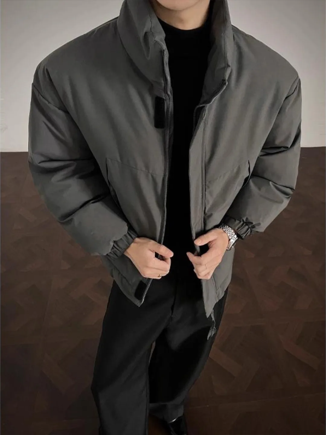 

Утепленная хлопковая куртка в американском стиле для мужчин, устойчивая к износу, для активного отдыха, с воротником-стойкой, осень-зима