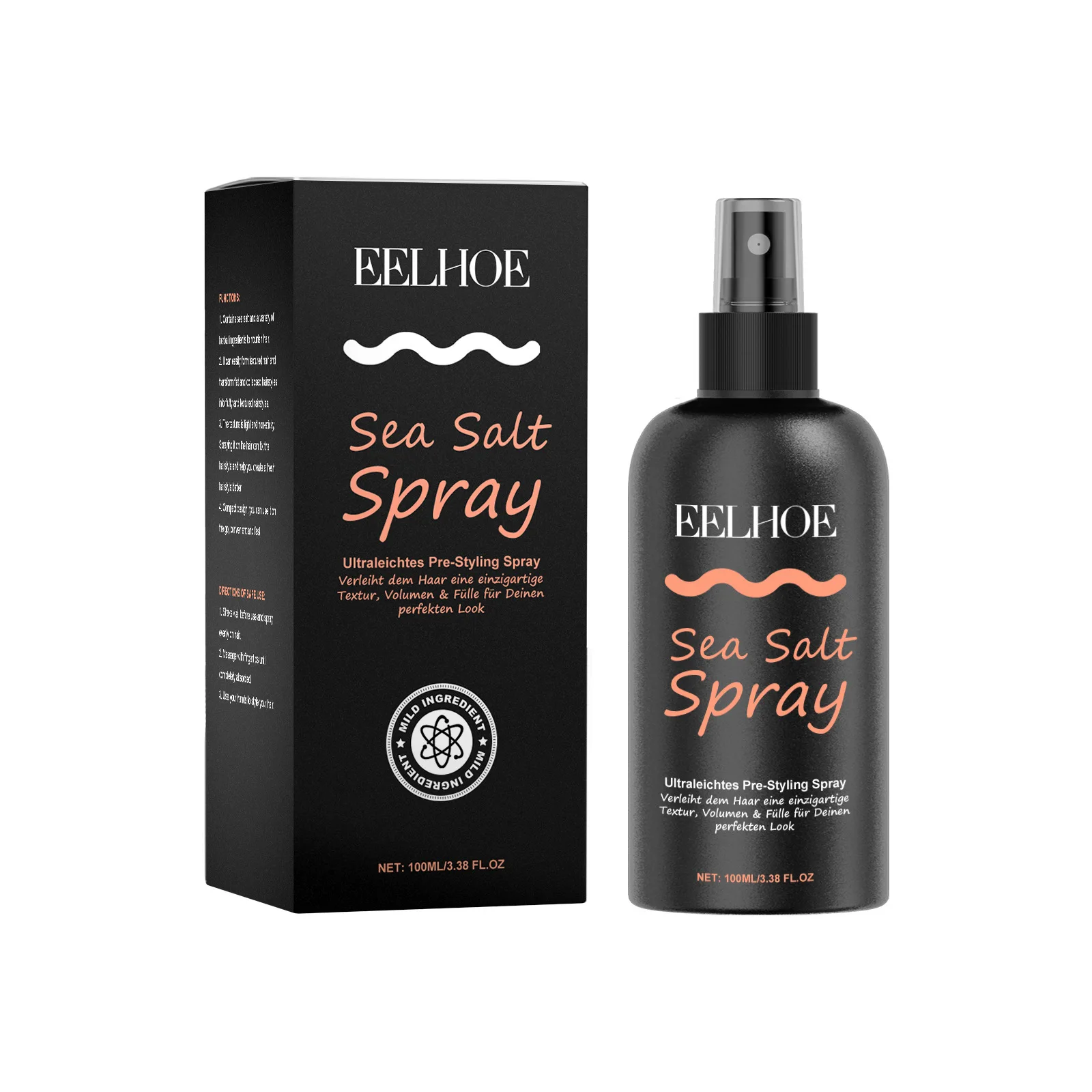 Natuurlijke Zee Zout Spray Anti Kroezen Haar Hydraterende Niet Vettige Haren Pluis Olie Controle Ginseng Wortel Extract Haar Styling Spray