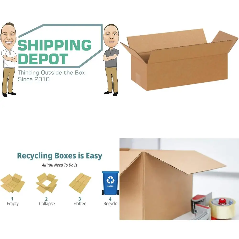 

100-Pack 14x6x4 Inch Corrugated Cardboard Boxes for Shipping, Packing, and Moving