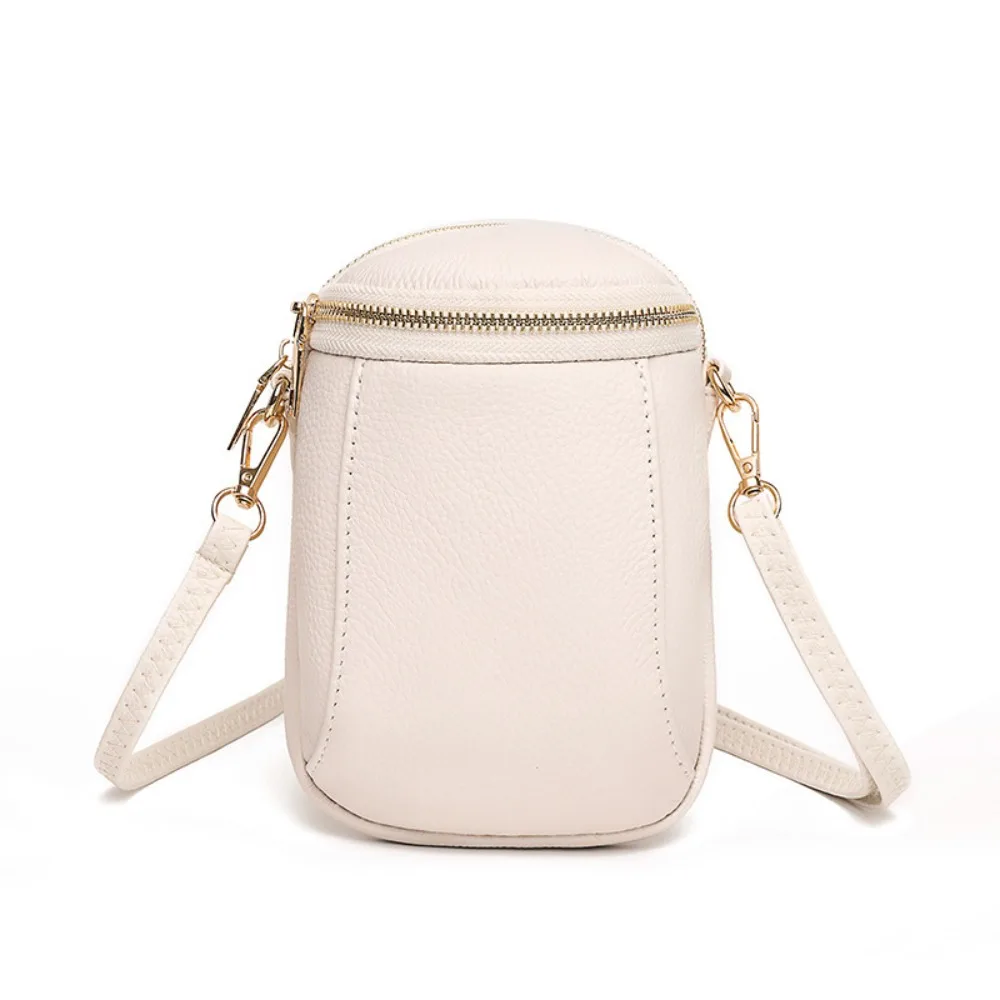 

Fashion PU Leather Cell Phone Bag Lightweight Adjustable Strap Mini Small Crossbody Bag Zipper Soft Cowhide Shoulder Bag Travel
