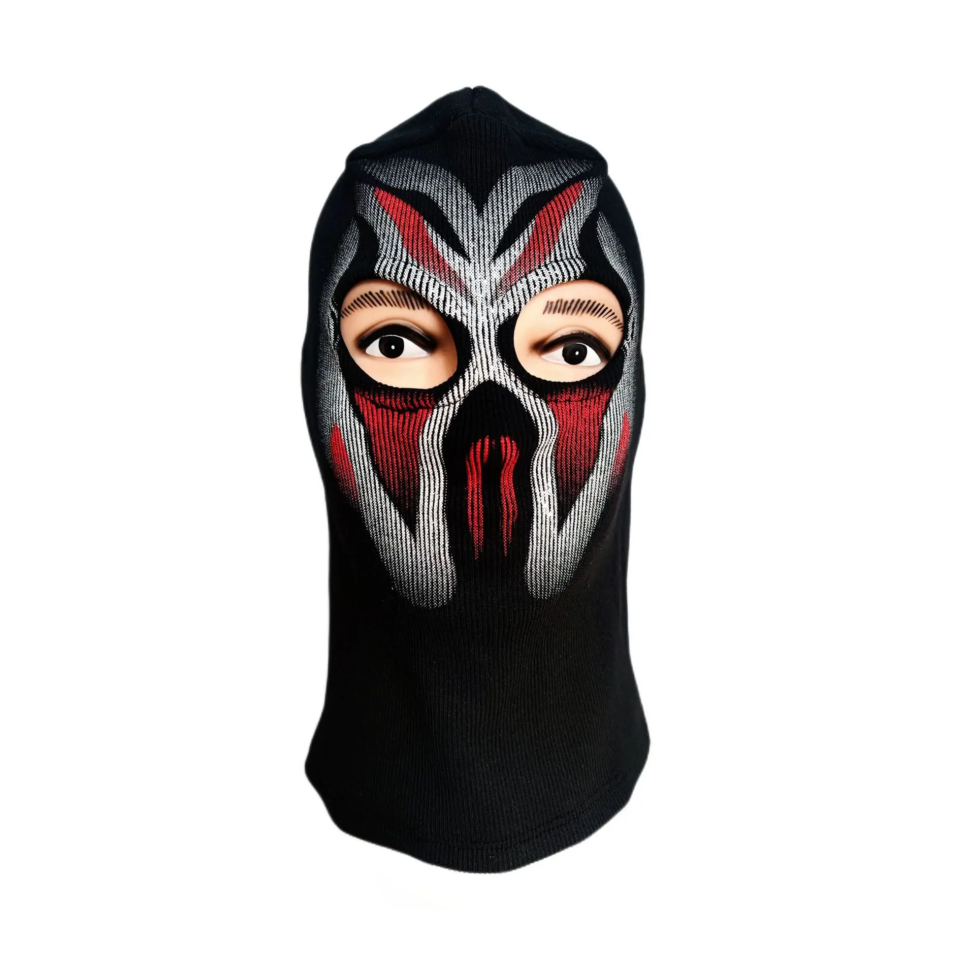 Sturmhaube Gesichts maske für Männer Frauen Voll gesichts maske Kapuze taktische Schnee Motorrad Radfahren Laufen gestrickte Mütze Pullover – Detail 14