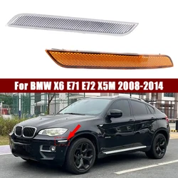 63147187087 63147187088 Car Front Bumper Side Marker Reflector Lights Clear White For BMW X6 E71 E72 X5M 2008-2014