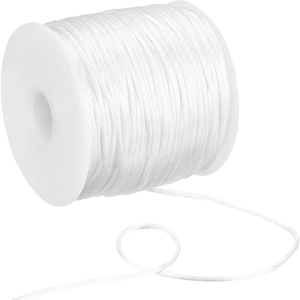 1 Roll 76.55 Yards 1mm Satin Rattail Nylon Cord Silk Trim Chinese Knotting Cord Beading String for Jewelry Nylon making kit