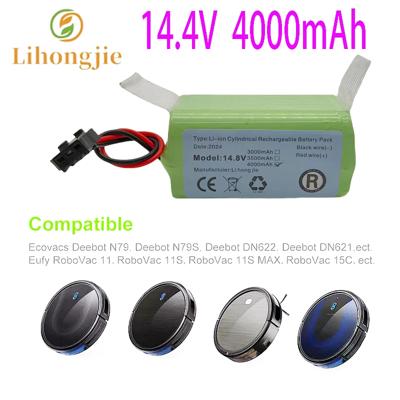 14.4V14.8V3500mAh 18650 4S1P Battery For DEXP MMB-300 X500 X520 X600 Mamibot EXVAC660 EXVAC880 Robot Vacuum Cleaner Battery