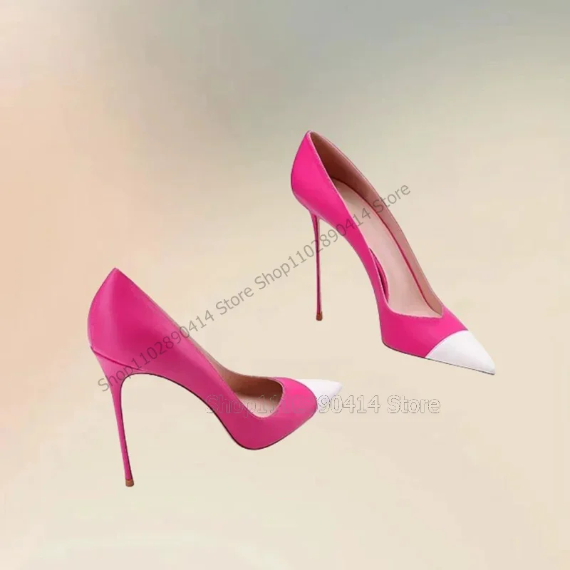 

Rose Red White Shallow Pointed Toe Pumps Slip On Women Shoes Thin High Heels Sexy Fashion Party Banquet 2025 Zapatos Para Mujere