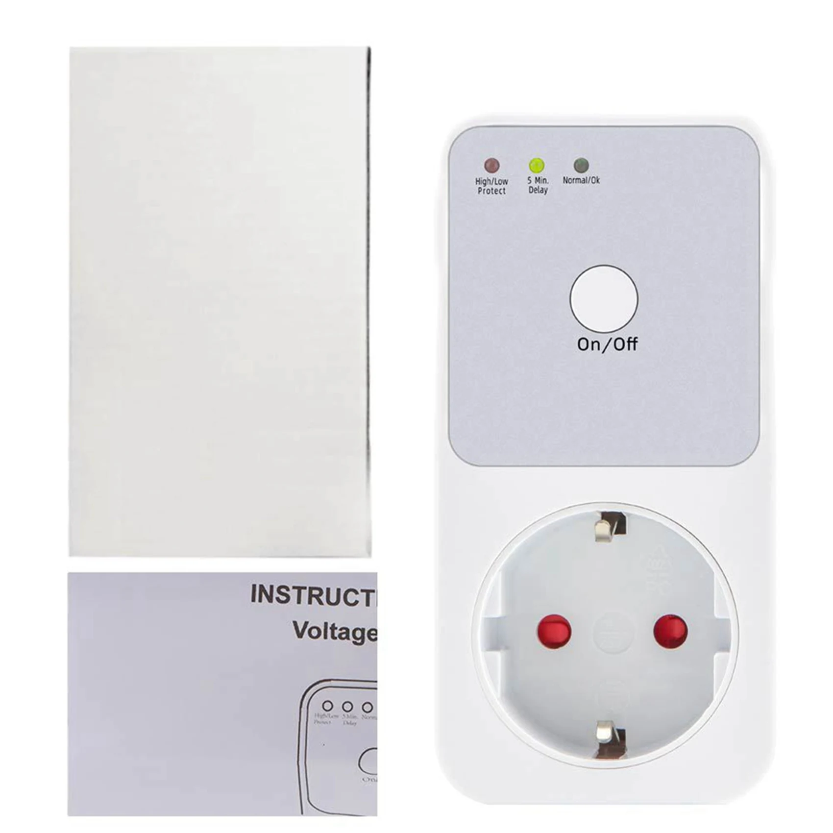 YLS-2X Automatic Voltage Protector Socket Switcher Power Surge Protector Socket Voltage Safe Refrigerator Protect EU Plug