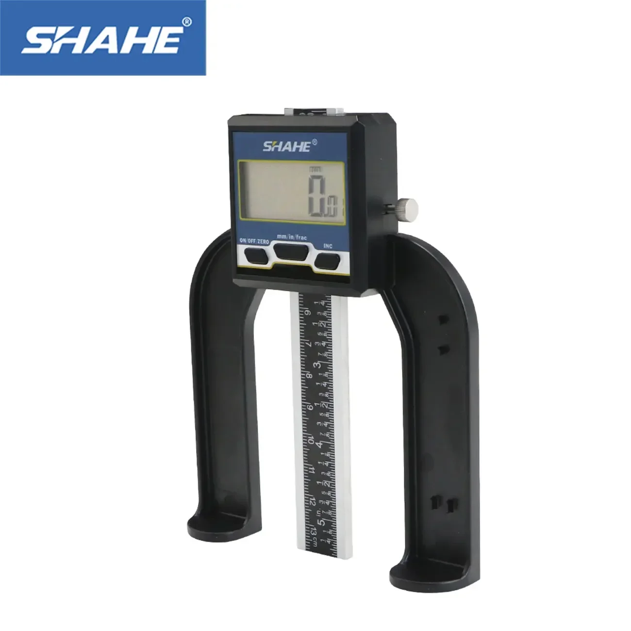 

SHAHE 0-80mm 3 1/8 inch Digital Depth Gauges Height Gauge With Magnetic Base Woodworking Ruler for Router Table