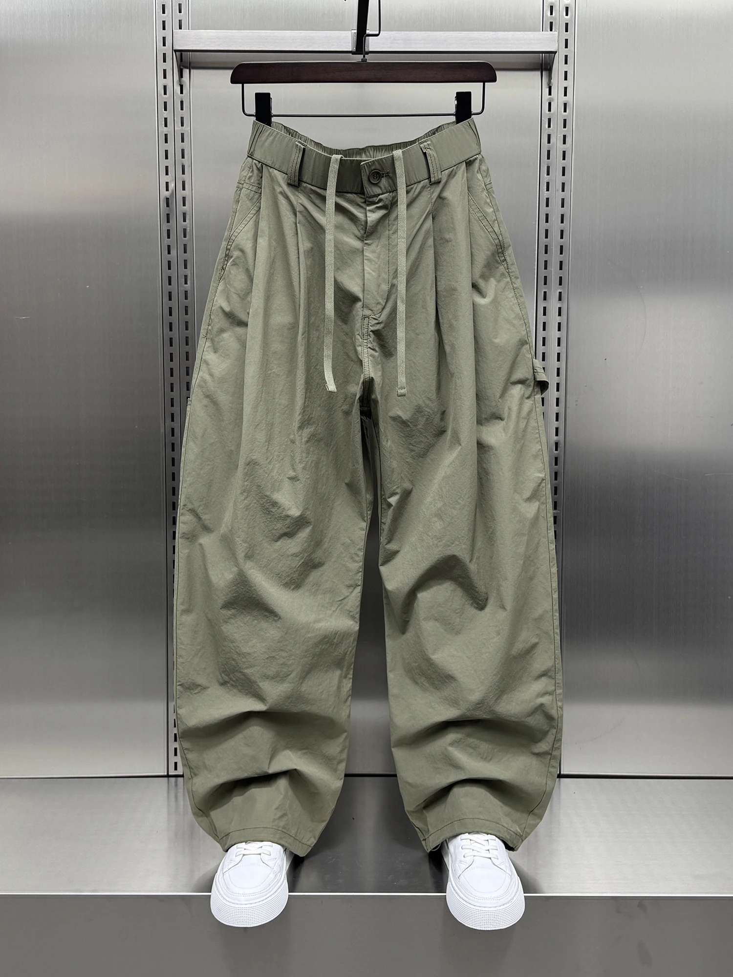 Pantalon de travail à jambes larges et fines, tendance, ample, coréen, Sle Qui, couteau droit sec, décontracté, coupe ample, pour jeunes, été