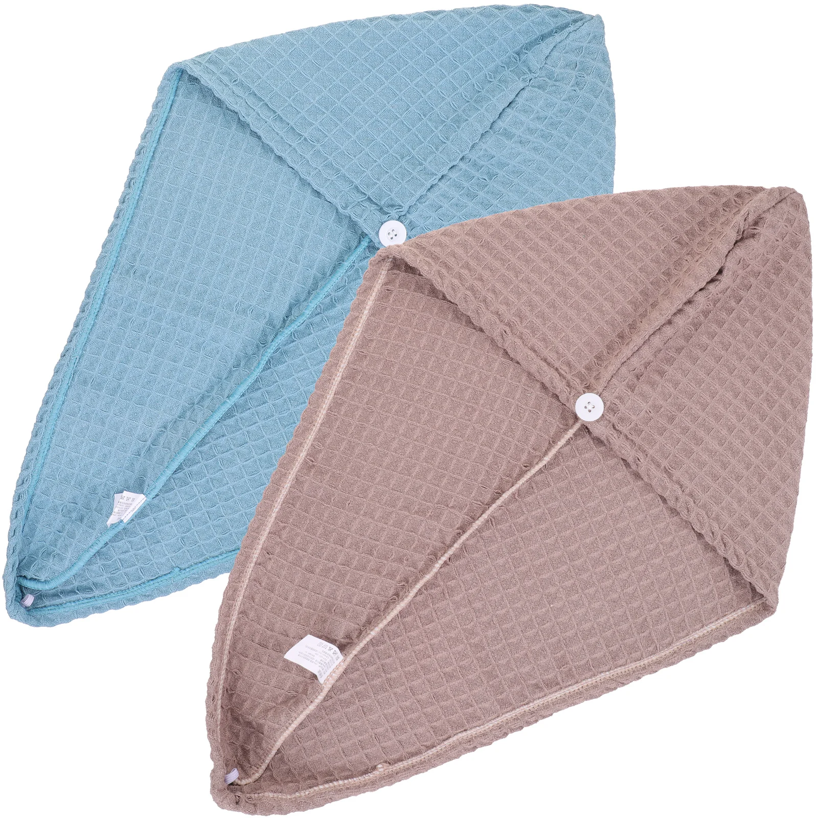 

2pcs Dry Cap Shower Towel Cotton Absorbent Quick Drying Hair Wrap Bonnet for Curly Wet Hair Towels Gentle Material Turban