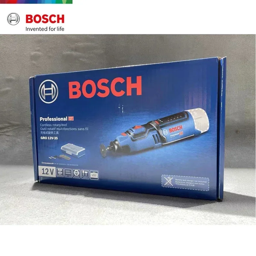 BOSCH Cordless Rotary Tools GRO 12V-35 Electric Carving Variable Speed Mini Drill Engraver Grinding Polishing Machine GRO12V-35