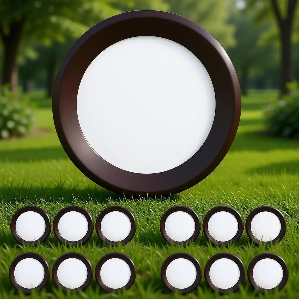 

1k Bronze Surface Mount LED Ceiling Light, 6 Inch Dimmable LED Downlight, 15W 4000K Cool White, Dimmable Low Profile Recessed Di