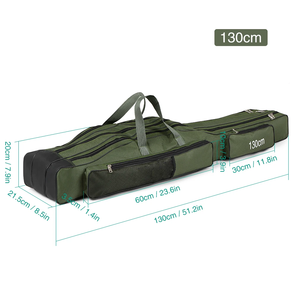 130 سنتيمتر/150 سنتيمتر ثلاث طبقات حقيبة الصيد المحمولة للطي الصيد رود بكرة معالجة أداة حمل الناقل حقيبة سفر