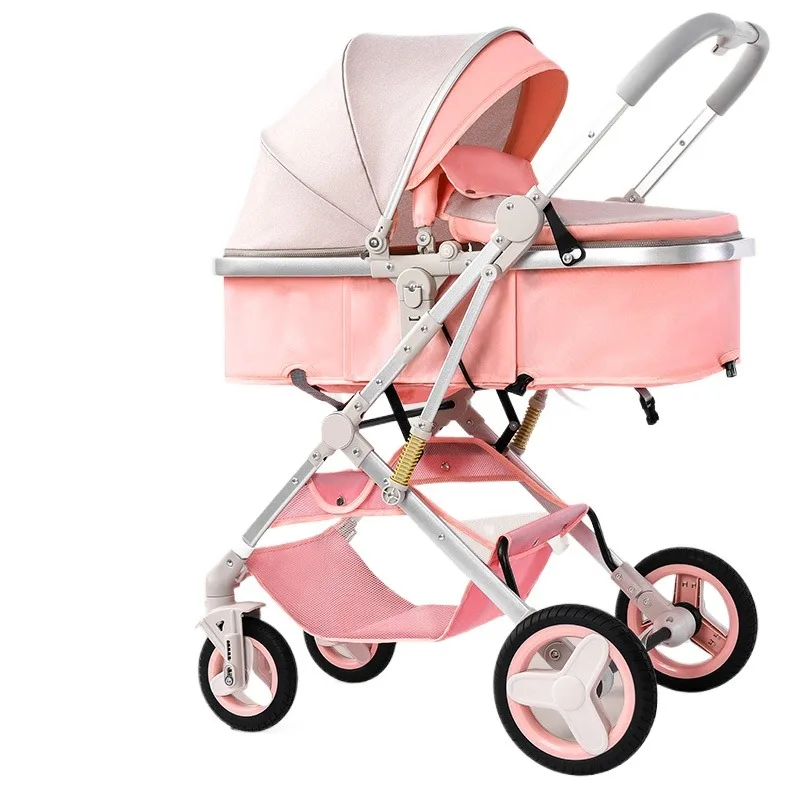 Cesta três em um, armazenamento de uma mão, carrinho de bebê leve, pode sentar e deitar, amortecedor bidirecional, destacável