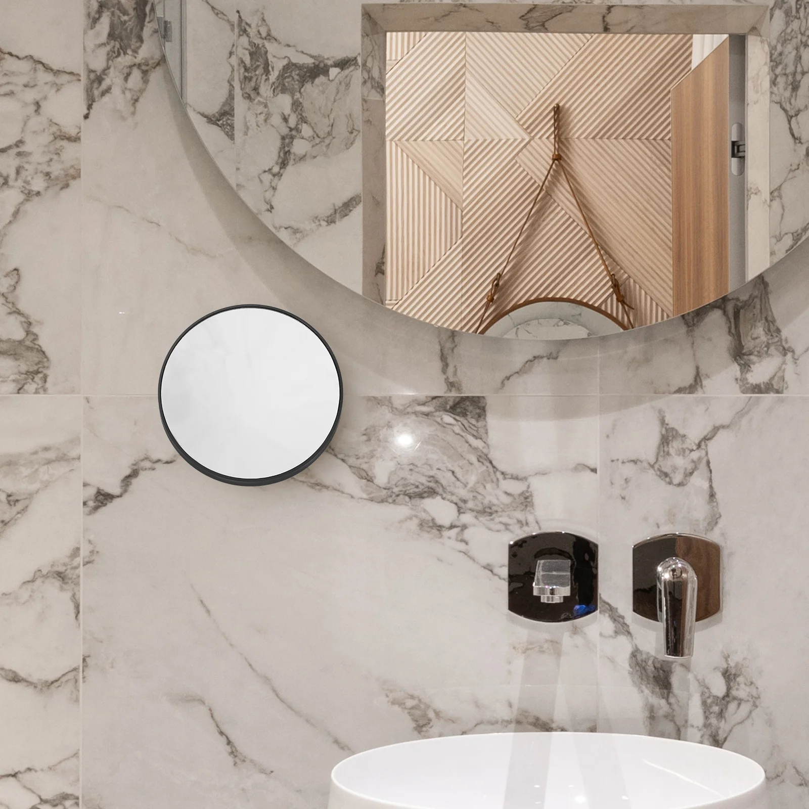 8.8cm 10X Magnifying Suction Cup Makeup Mirror Compact Round Travel Bathroom Tool for Shaving and Detailing