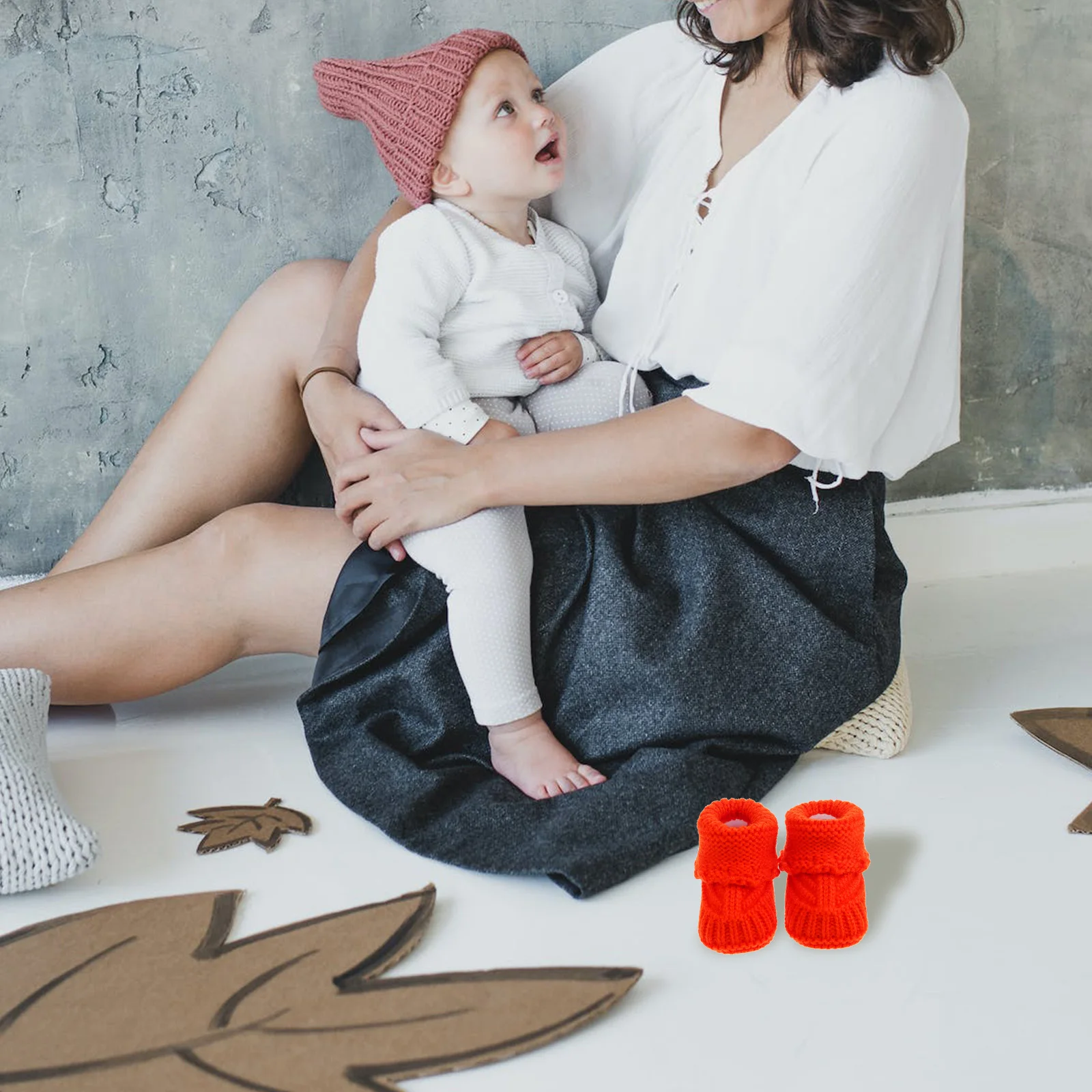 

1 пара детских вязаных пинетков ручной работы, вязаная обувь из шерстяной пряжи, мягкая зимняя обувь для новорожденных, вязаная детская обувь