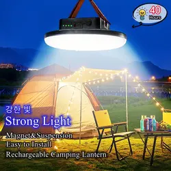 LED Tent Light Rechargeable LED Camping Light Outdoor Handheld Light Strong Light with Magnet Zoom 10000mAH Portable Torch Tent