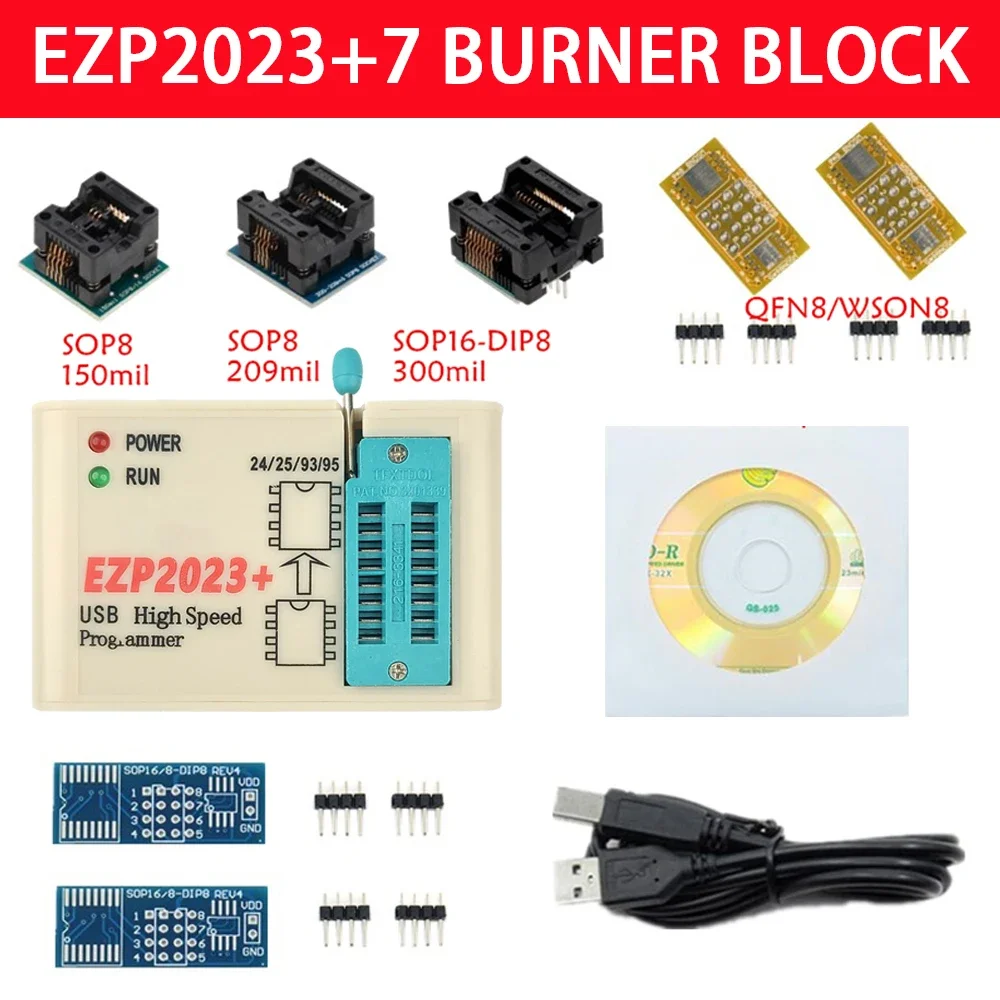 EZP2023+ Szybki programator USB 2.0 12 Mb/s Obsługa 25 FLASH 24 93 95 EEPROM BIOS Szybkie odczyty/zapisy — zdjęcie 6
