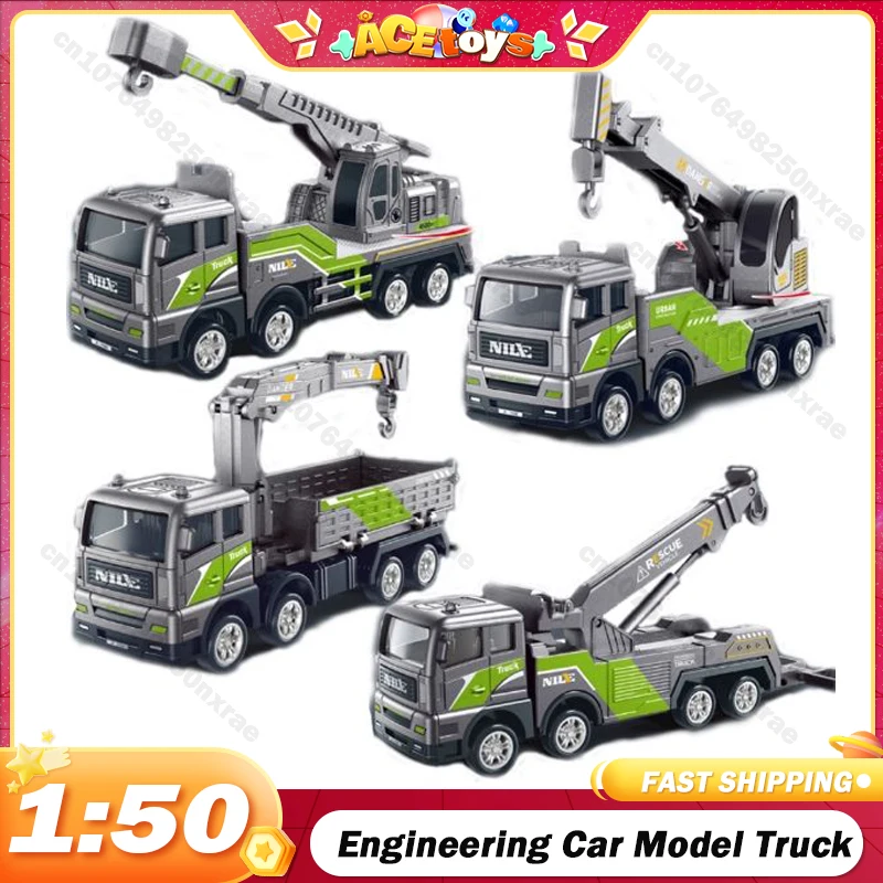 

Engineering Car Model Truck Toys Alloy Diecast Simulation Crane Bulldozer Excavator Forklift Vehicles Collection Boys for Boys