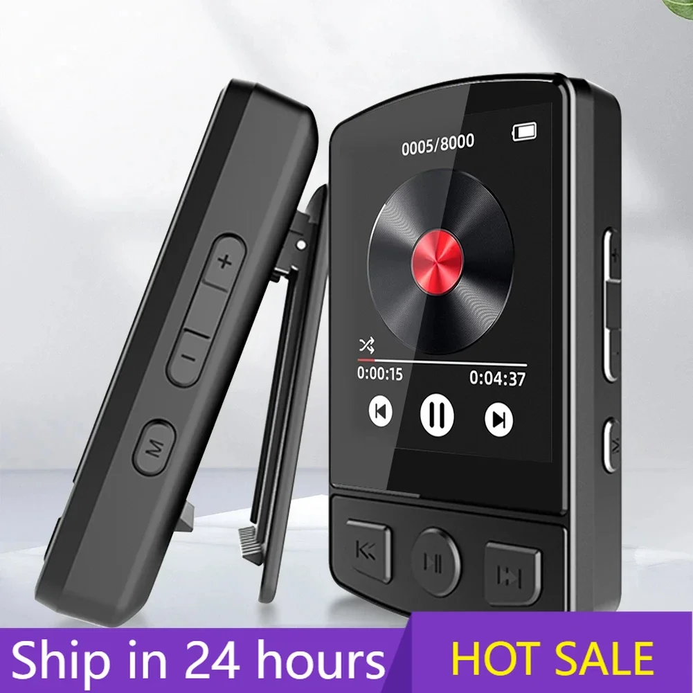 Bluetooth 5,2 pantalla completa MP3 1,8 pulgadas Walkman portátil con libro electrónico/Radio FM/función de grabación reproductor de música altavoz incorporado