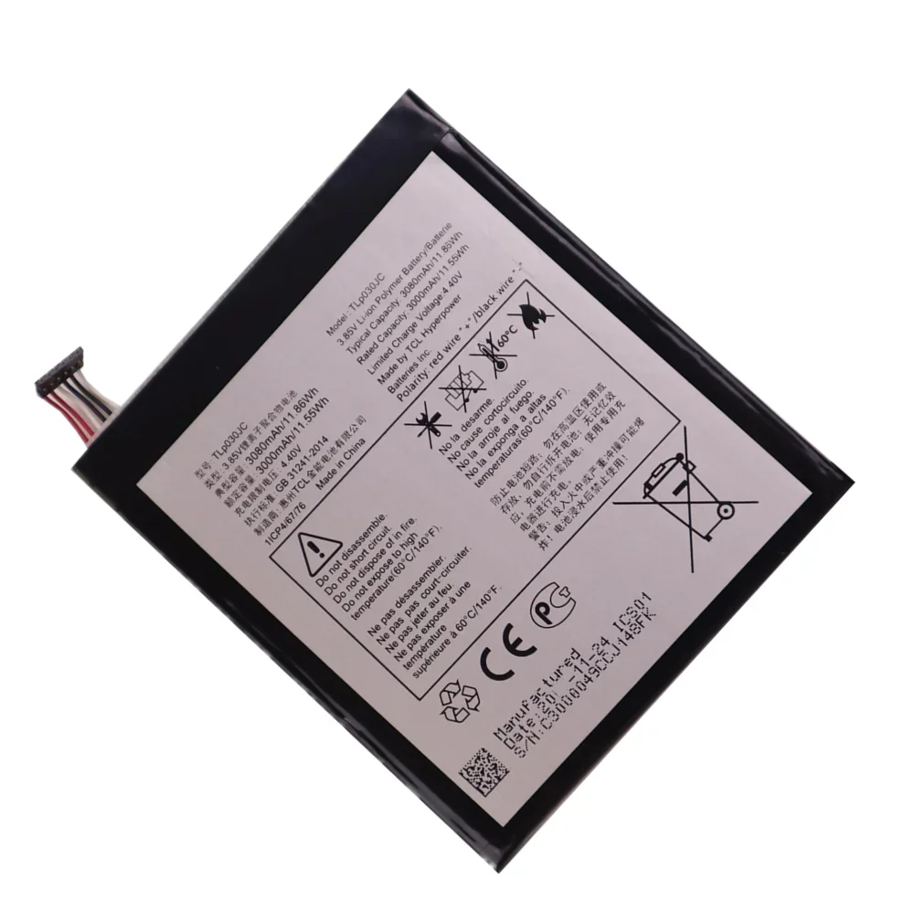 100% Origin Alcatel 3000mAh TLP030JC Battery For Alcatel One Touch A3 XL 9008 9008X 9008D Smart Mobile Phone Replacement Battery