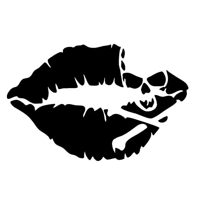 

Car Stickers SKULL LIPS Car Modeling Accessories Funny Skeleton Motorcycle Car Decoration PVC Cover Scratches, 10cm*7cm
