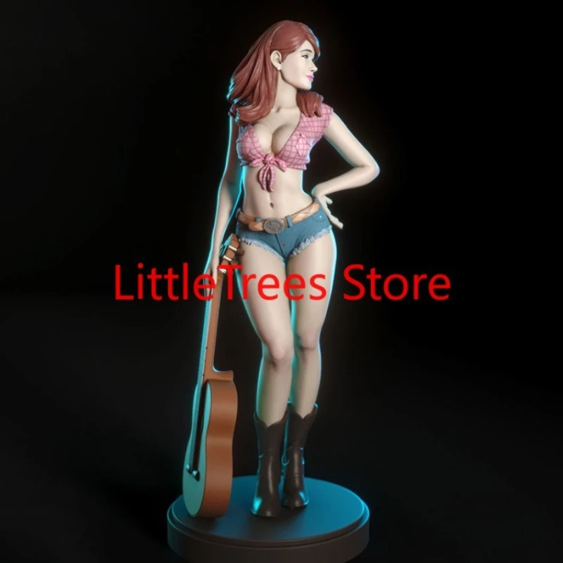 

1/24 1/18 Resin Model Kit Guitar Girl Figurine Miniature Unpainted Painted 1469