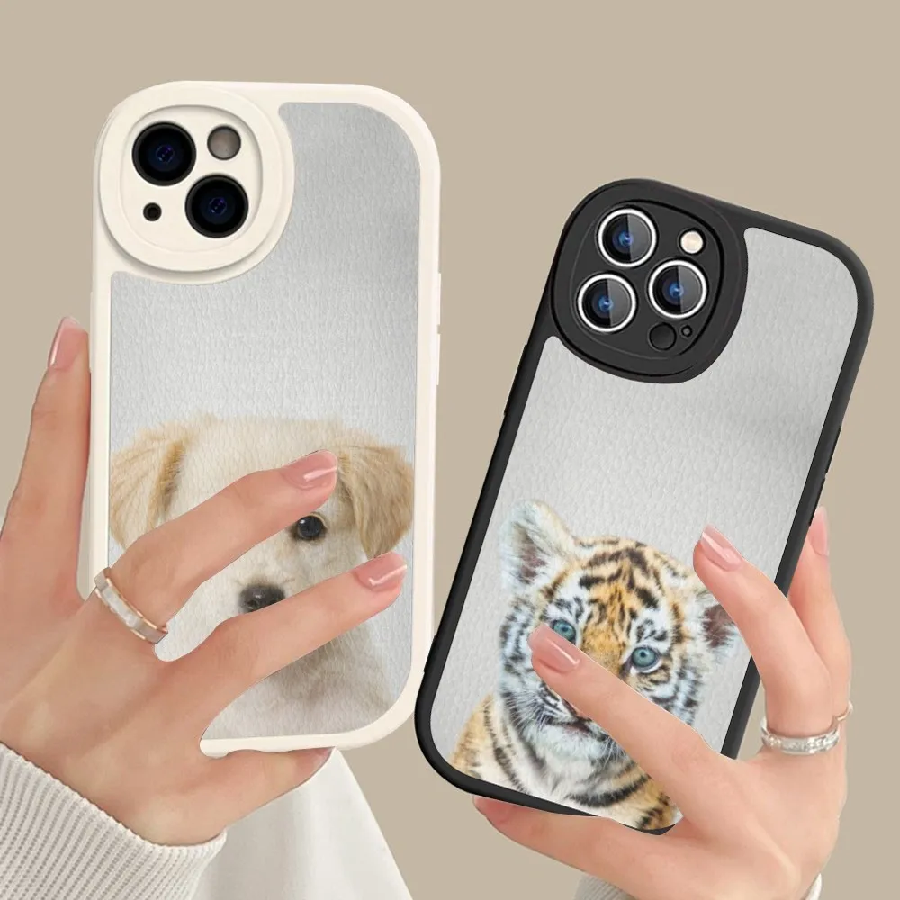Animal Baby Phone Case Hard Leather For IPhone 16 15 14 13 12 Mini 11 14 Pro Max Xs X Xr 7 8 Plus Fundas #1