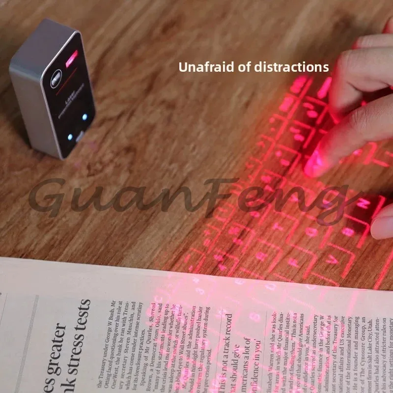 Virtual Holographic Keyboard & Mouse, Wireless Bluetooth 3D Silent Device for Computers & Phones
