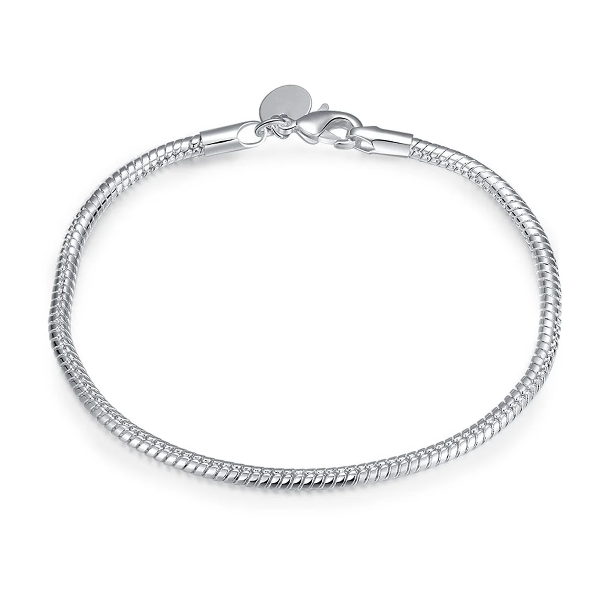 Pulsera de plata de ley 925 para mujer, cadena de serpiente de 3MM, brazalete artesanal, regalo de joyería de compromiso