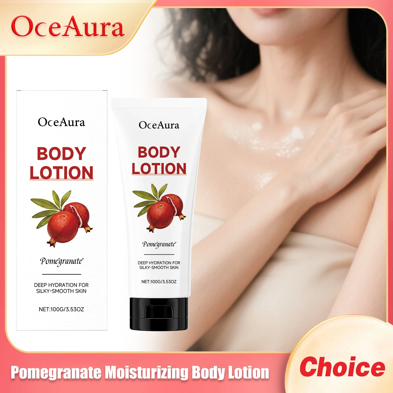 

OCEAURA Pomegranate Body Moisturize Lotion Brighten Luster Deep Hydration Improve Roughness Enhance Elasticity Body Sooth Lotion