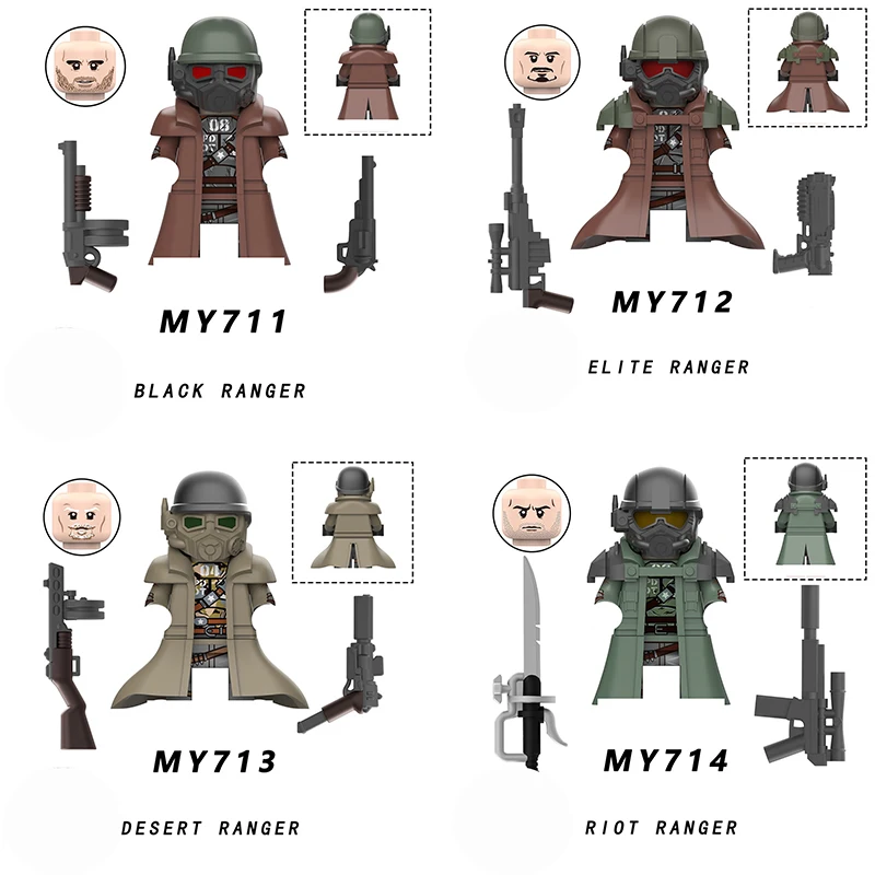 Anime Cartoon Games Toy Rangers Military Soldiers Warriors Building Blocks for Kids Gifts WM Blocks MY711 MY712 MY713 MY714 moc