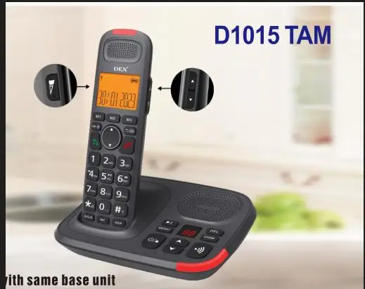 Cordless Expandable Phone System with Telephone Answering Cradle 3 Lines Display Caller ID Support 5 Handsets Connection 50 Phon