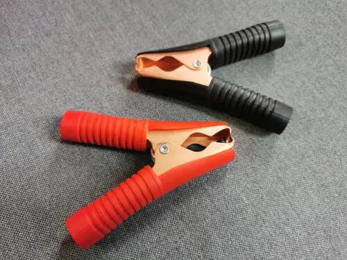 US Stock 2Pcs 3.5'' 100A Boat Battery Crocodile Alligator Clips 1 Red + 1 Black