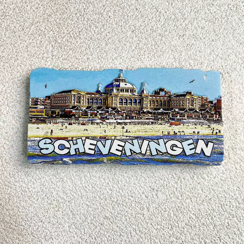 

Holland Scheveningen Beach Vacation Resort Souvenir Home Decoration 3D Painted Magnetic Fridge Magnets