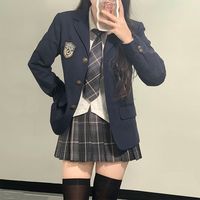 3 Piece Women Clothing Japanese Jk Uniform Sets Spring Autumn New Long Sleeve Preppy Style Fashion Casual Suit Coats Skirt Suit