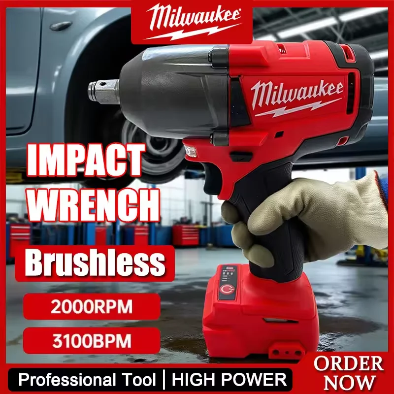 

100% NEW upgrade Milwaukee 1600NM Cordless Electric WrenchLarge Torque Brushless Impact Wrench Car Truck Repair Power Tools