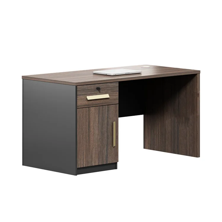 Staff Office Desk With Drawer Modern Design Wooden Computer Desk One Seater Table