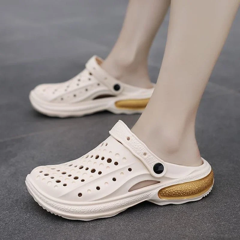 

Слайды на открытом воздухе на платформе с отверстиями Y2k, удобная мужская обувь из ПВХ, модная дешевая обувь 2024, жидкостные хлопчатобумажные тапочки, оригинальные мужские тапочки