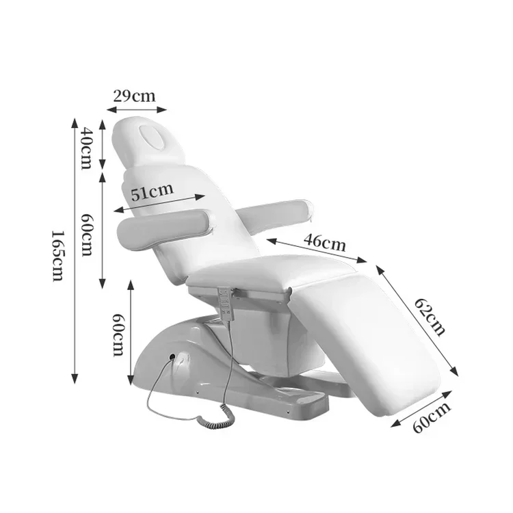 Recline chair rotatio hydraulic spa table automatic electronic set pink electric 3 motors luxury with stool black facial bed