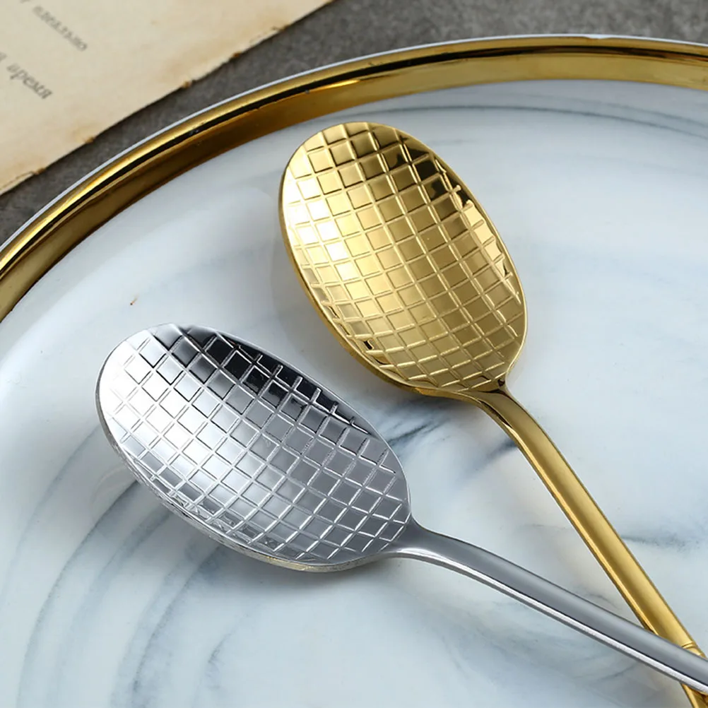 

3 Pcs Stainless Spoon Kitchen Dessert Scoops Ice Cream Spoons Stirring Creative Shape Portable Lightweight