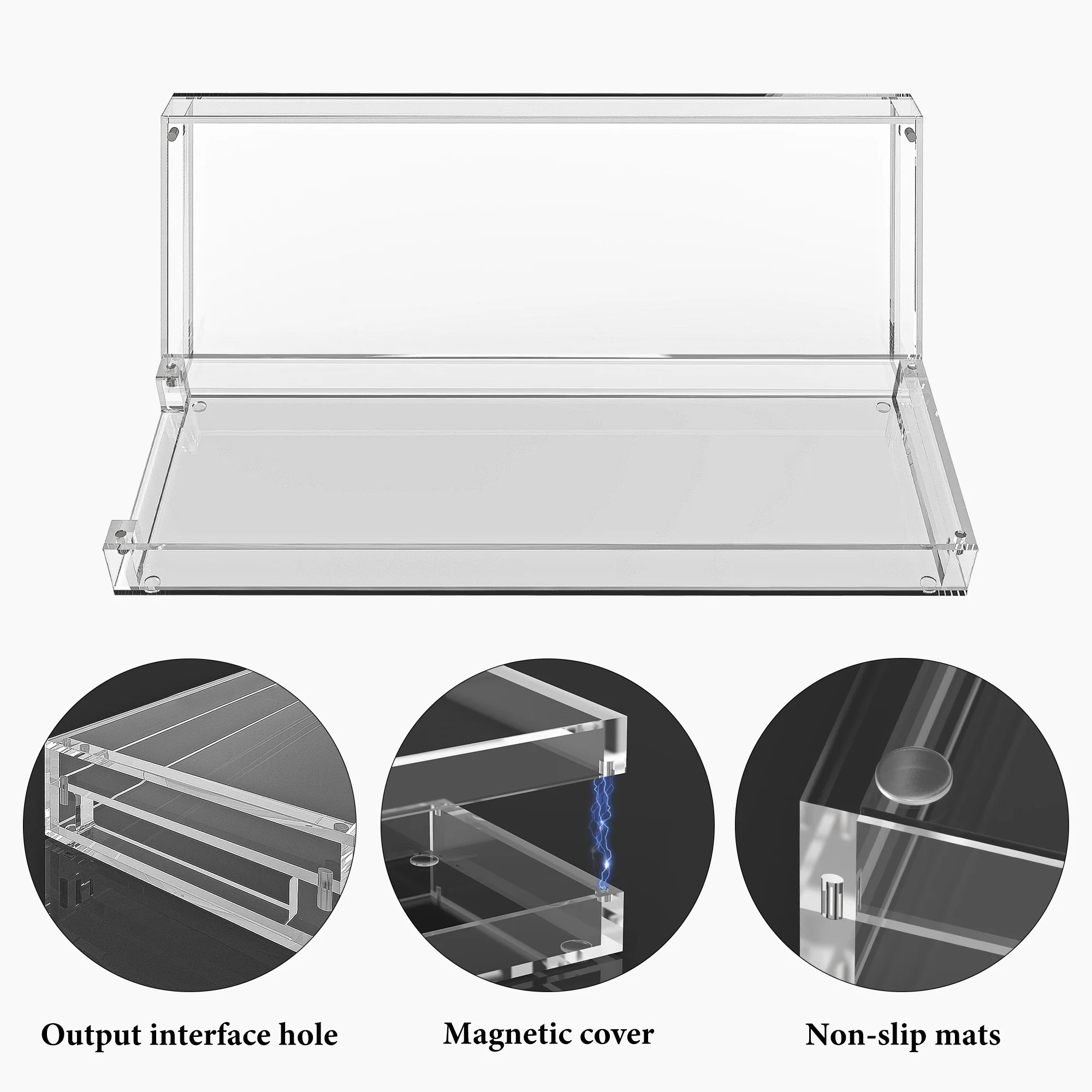 Geekria Synthesizer Clear Acrylic Case Protector, Magnetic Closing Dust Cover, Compatible with Teenage Engineering OP-1 Field
