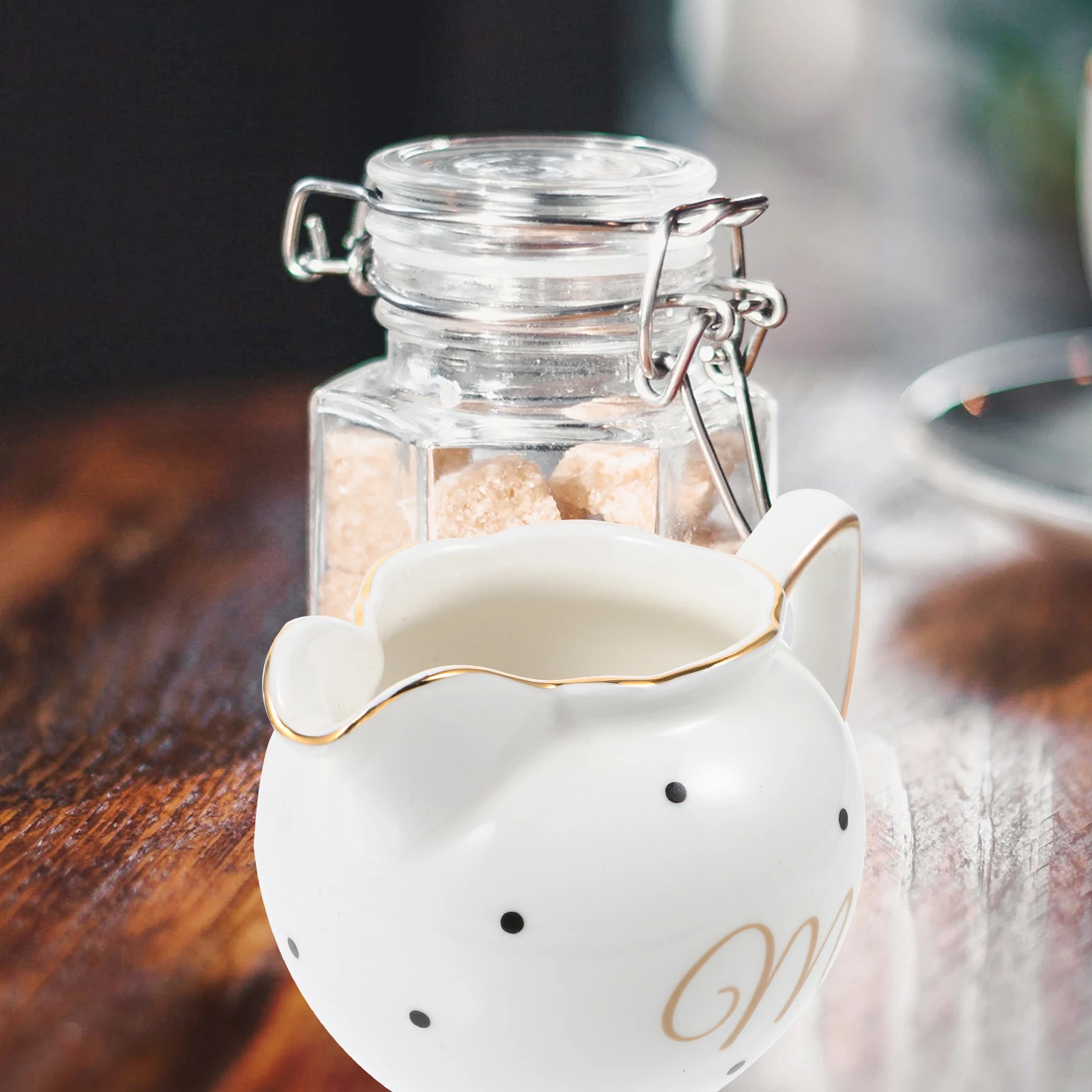 

Ceramic Milk Pitcher European Style Elegant Milk Kettle Creamer Container for Coffee Sugar Multi-Use Ceramic Jug