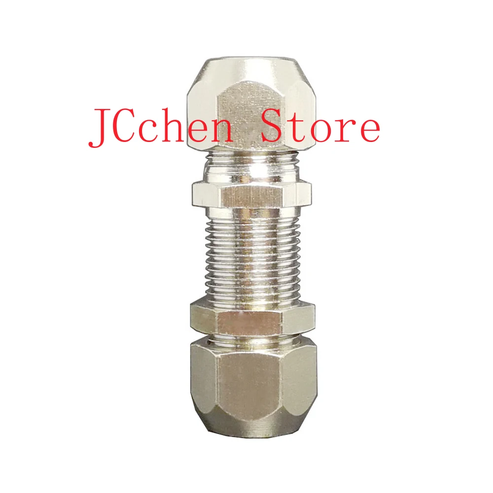 Fit 6/8/10/12mm OD Tube Panel Bulkhead Sraight Compression Union Fitting Nickel Plated Brass Water Gas Fuel