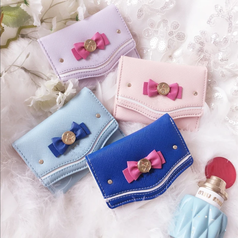 

Anime Sailor Moon PU Leather Long Wallet Women Cartoon Peripheral Fashion Zipper Purse Cute Bowknot Girl Birthday Gift