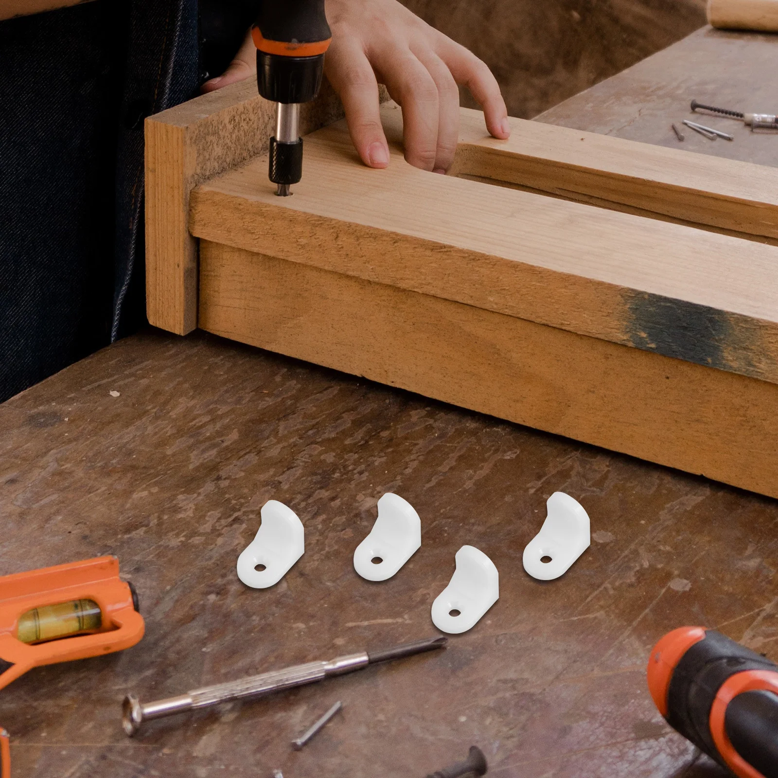 

100Pcs Furniture Angle Brackets Thickened Plastic L Brackets Stable Shelf Support for Wardrobe Cabinet Corner Braces